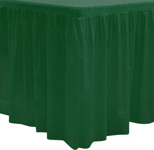 Vista 14 de Party Essentials Falda de mesa de plástico desechable resistente, 1 unidad, 29 pulgadas de ancho x 14 pies (168 pulgadas) de largo, amarillo