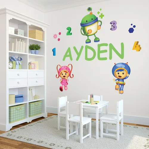 Vista 7 de Oliver's Labels Calcomanía de Pared Personalizada Premium de Tamaño Real para Decoración de Habitación de Niños - Despegar y Pegar, Extraíble