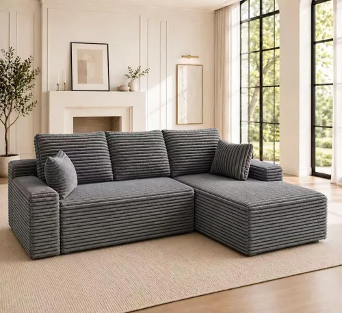 Vista 12 de Sofá modular Cloud de 104 pulgadas, cómodo sofá en forma de L con asiento profundo, sofás tapizados modernos para sala de estar y dormitorio,