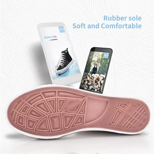 Vista 7 de Obtaom Zapatos de lona de alta calidad para mujerhombre para jugar a media pantorrilla, zapatillas de deporte de moda casuales con cordones de alta