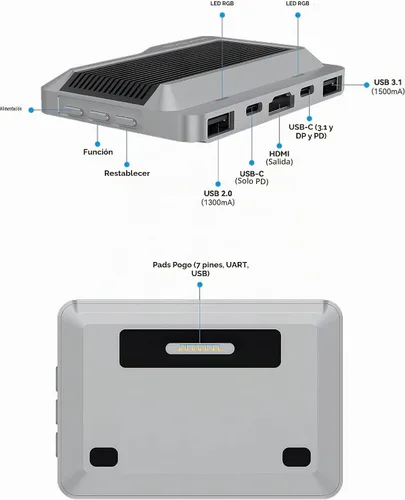 Vista 4 de Khadas Mini ARM PC computadora de placa única RK3588S SoC CPU de 8 núcleos y GPU de 4 núcleos, 6 tapas NPU, computadora de escritorio compacta 8+32GB