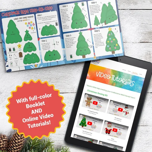 Vista 4 de Craftorama Kit de costura para niños, divertido y educativo juego de manualidades de Navidad para niños y niñas de 7 a 12 años, cose tu propio