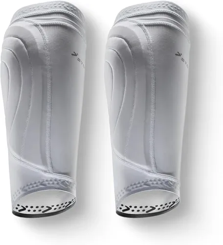 Vista 10 de Storelli BodyShield - Espinilleras de compresión para fútbol, transpirables, absorben el sudor, protección contra impactos, 1 par Blanco