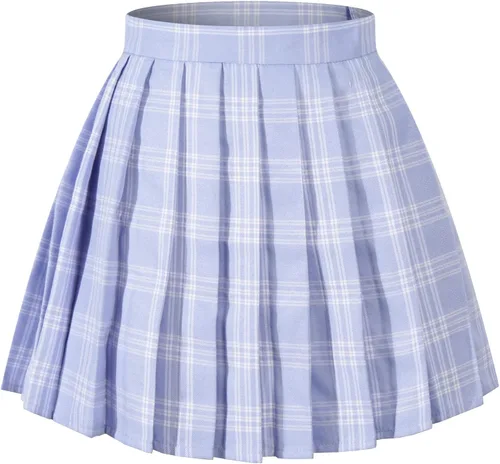 Vista 44 de Faldas plisadas a cuadros de cintura alta para mujeres y niñas, talla grande, uniforme escolar, mini disfraces de cosplay