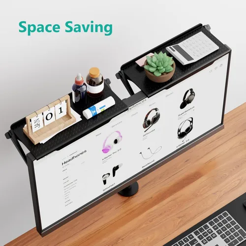 Vista 2 de WALI Soporte universal para barra de sonido, 2 piezas sin taladrar estante Negro