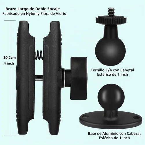 Vista 5 de Soporte de pared para teléfono, cabeza de bola, base de taladro de brazo largo de 360 grados para teléfono celular, iPhone 14 13, Samsung