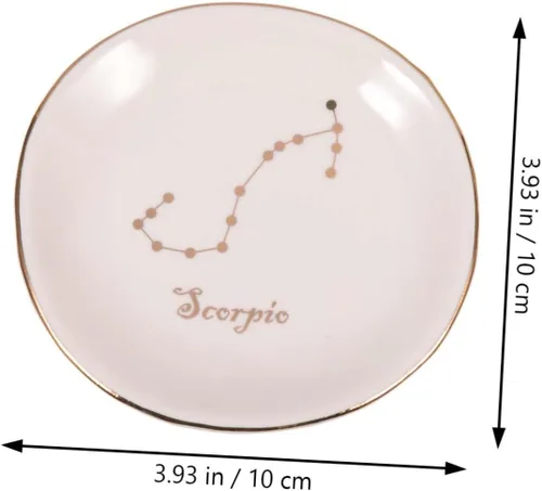 Vista 4 de USHOBE Jewelry Tray Astrology Ring Dish Ceramic Ring Dish Trinket Tray Necklace Ring Dish Jewelry Organizer Dish Jewelry Plates Miss Necklace Holder