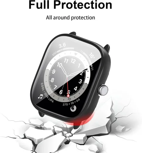 Vista 3 de Protector de pantalla para Amazfit GTS 4 Mini Smartwatch, paquete de 2 protectores de policarbonato duro, carcasa completa, accesorios para GTS 4