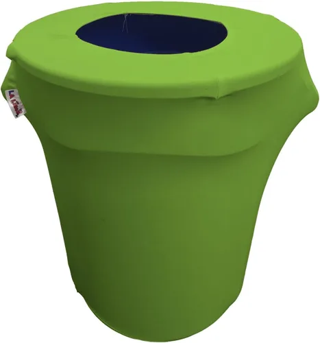 Vista 83 de LA Linen Funda elástica de elastano ajustable para cubo de basura Slim Jim de 23 galones, cubierta de contenedor de residuos, decoración de patio