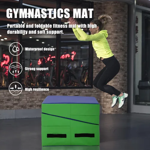 Vista 5 de Colchoneta de gimnasia para el hogar, 48 x 24 pulgadas, inclinada, con asas, plegable, para yoga, gimnasio, entrenamientos de núcleo, estiramientos