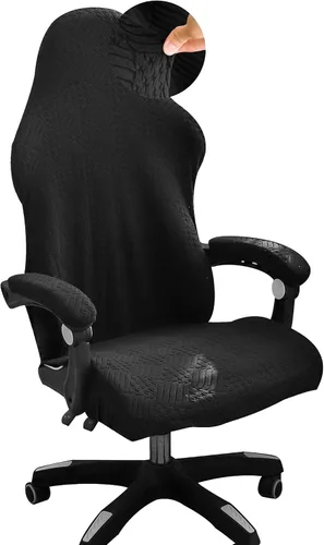 Vista 15 de FORCHEER Funda para silla de juegos con fundas para reposabrazos, estilo bohemio, 4 piezas, elásticas, para silla de computadora, juego de fundas