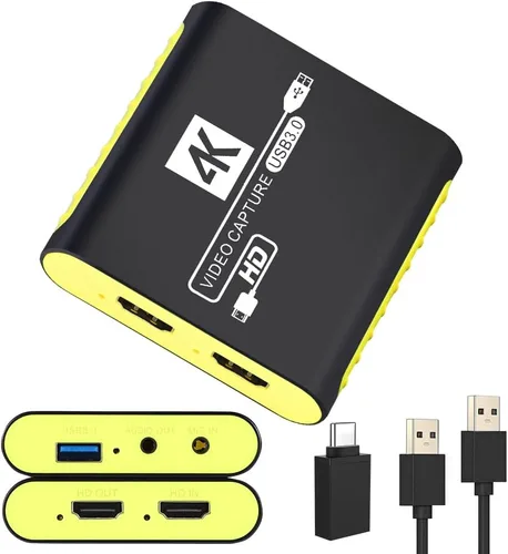 Vista 7 de USB 3.0 HDMI Video Capture Card for Switch 2 PS5 Xbox DSLR Streaming Azul
