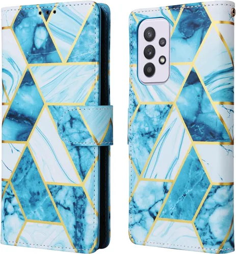 Vista 7 de Asuwish Funda compatible con Samsung Galaxy A33 5G 2022 y protector de pantalla de vidrio templado, tarjetero de cuero con función atril, funda