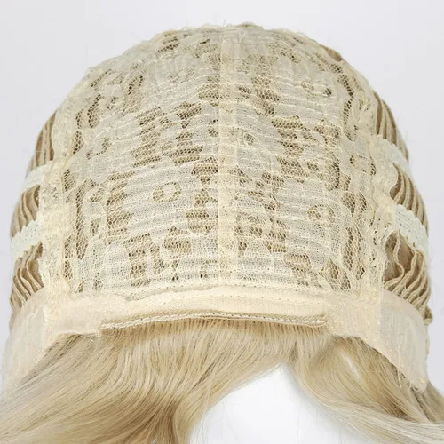 Vista 5 de LABEAUTÉ Peluca rubia anime para crepúsculo, peluca de cosplay esponjosa, pelucas cortas doradas y amarillas para disfraz de cosplay, peluca