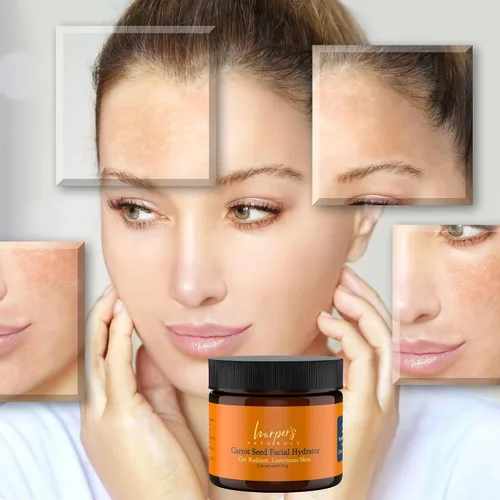 Vista 6 de Harper's Naturals Hidratante facial de zanahoria, hidratante facial totalmente natural, para todo tipo de piel, cobertura durante todo el día