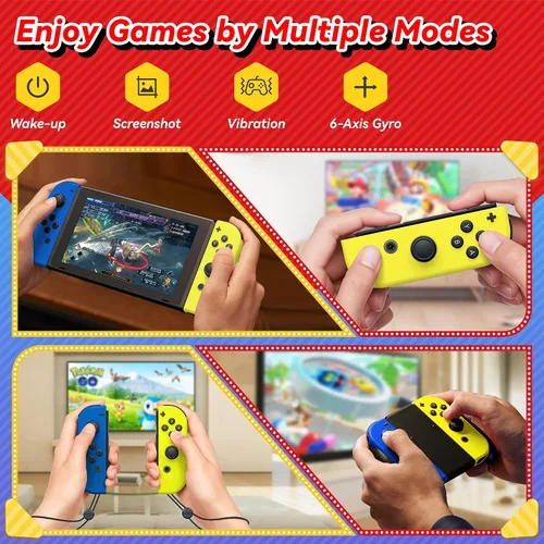 Vista 6 de usergaing Controller for Nintendo Switch,Replacement for Switch Joypad Support Turbo FunctionDual VibrationWake-up6-Axis Motion Control