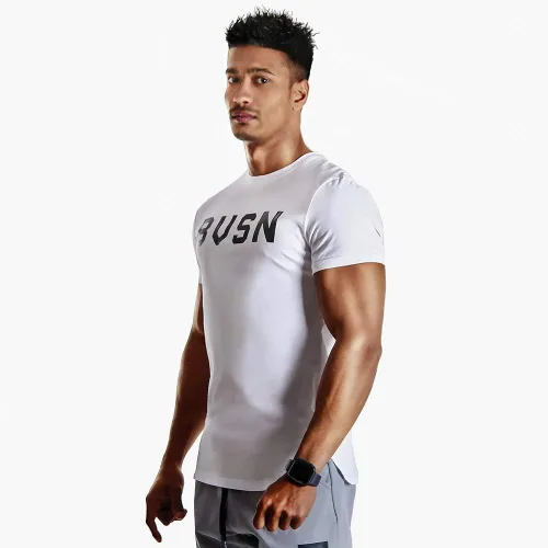 Vista 2 de BVSN - Camiseta para hombre, diseño de musculación, fitness, manga corta, para entrenamiento