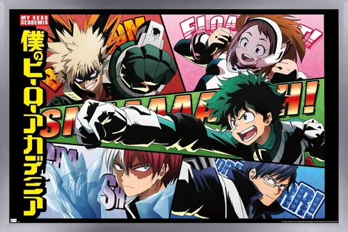 Vista 15 de Trends International My Hero Academia - Póster de pared de cómic, 14.72 x 22.37 pulgadas, versión enmarcada de madera de granero