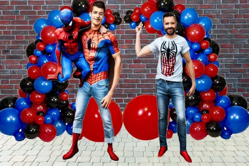 Vista 5 de STK Arco de globos compatible con el kit de guirnalda de globos de Spiderman, Spidey y sus increíbles amigos, decoraciones de cumpleaños, telón