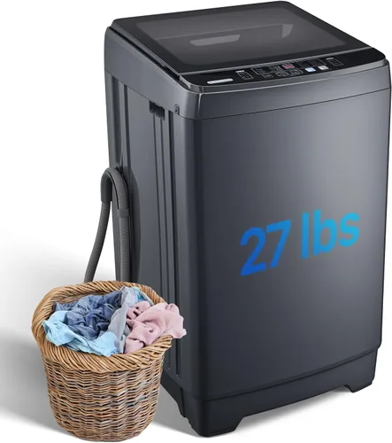 Vista 10 de Anypro - Lavadora portátil y secadora de ropa 17.8LBS, lavadora y centrifugadora completamente automática con 10 programas y 8 niveles de agua