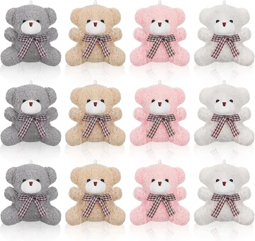 Vista 10 de Zomiboo - 12 piezas de mini conejito de peluche de 3.2 pulgadas, lindo animal de peluche a granel, pequeños conejitos suaves, juguetes de regalo