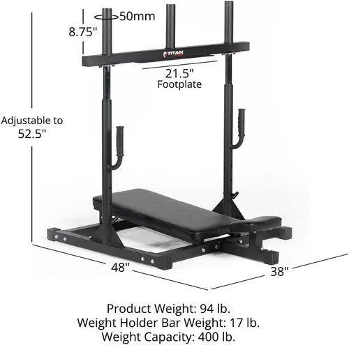 Vista 6 de Titan Fitness Máquina de prensa vertical de piernas, entrenamiento de fortalecimiento de piernas para gimnasio en casa, prensas de alta intensidad