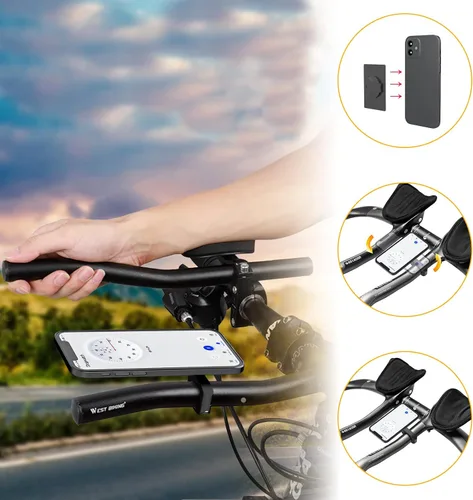 Vista 5 de Soporte de barras Aero - Garmin Bike Computer Mount para Garmin Edge, compatible con computadora GPS de bicicleta, Wahoo, Bryton, Cateye, GoPro Full