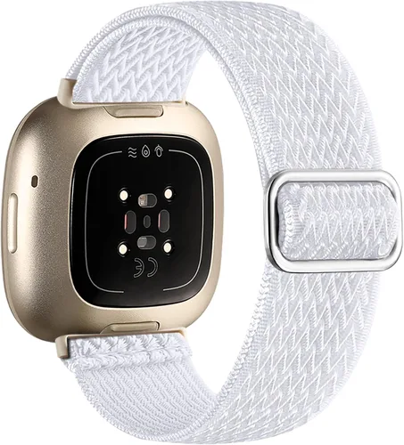 Vista 23 de Maledan Banda de Repuesto para Correas Fitbit Sense Hombres Mujeres, Correa de Reloj Elástica de Nylon Transpirable Suave para Versa 3/Versa 4