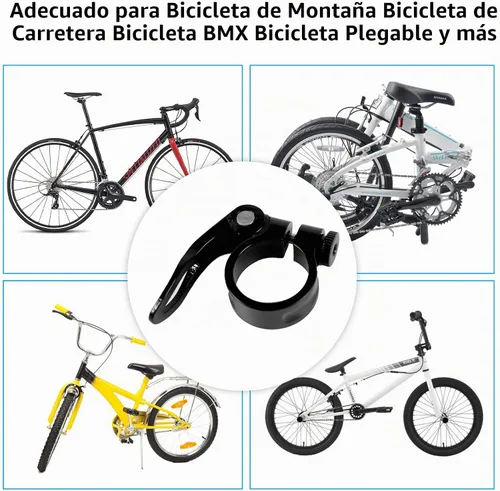Vista 6 de NUWAB Abrazadera de poste de asiento de bicicleta premium, collar de tija de sillín de liberación rápida para bicicleta con aleación de aluminio