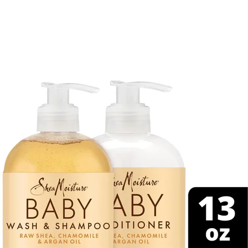 Vista 7 de SheaMoisture Baby Essentials, gel de baño y champú + acondicionador de rizos y bobinas, desenredante con karité crudo, manzanilla y aceite de argán