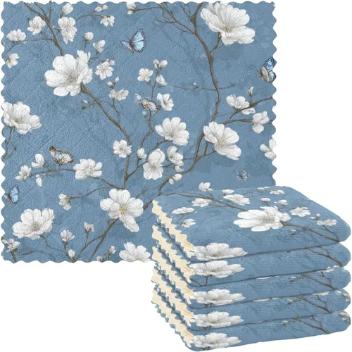 Vista 35 de Autumn Poppy Flowers06 - Juego de 6 paños de limpieza de microfibra para autos, máquina súper absorbente