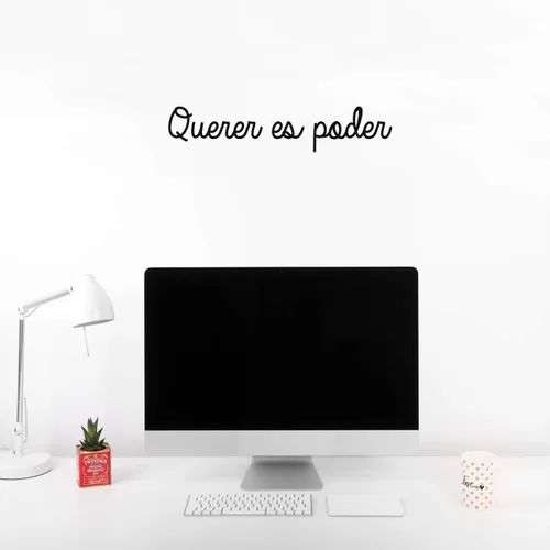 Vista 2 de Querer ES Poder / Will is Power - Calcomanía de vinilo para pared, 4 x 18 pulgadas, calcomanía inspiradora positiva de moda en español