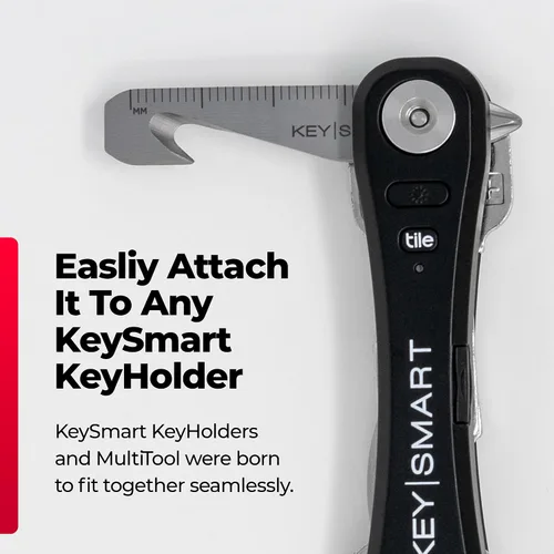 Vista 3 de KeySmart MultiTool - Herramienta multiusos 5 en 1 para llavero con abridor de cajas, regla, barra de palanca, destornillador Phillips y cabeza