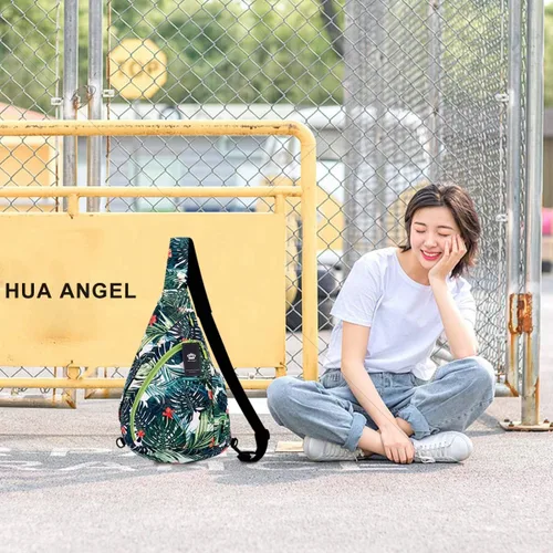 Vista 7 de HUA ANGEL Bolso bandolera para hombres y mujeres, mochila casual para viajes, senderismo, gimnasio