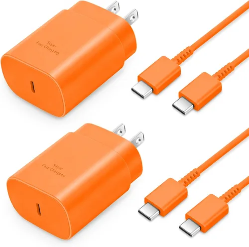 Vista 16 de GUUSMART Cargador tipo C, paquete de 2 cables de carga USB C de 25 W de largo y 6 pies Cargador tipo C Bloque de carga rápida compatible con Negro