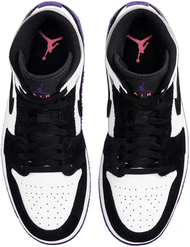 Vista 4 de Jordan Mens Air Jordan 1 Mid SE 852542 105 Court Purple Suede