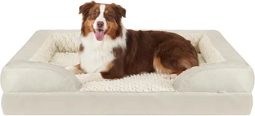 Vista 59 de L Plus - Cama ortopédica para perros grandes, sofá lavable para perros con espuma para huevos, forro impermeable y parte inferior antideslizante