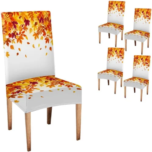 Vista 248 de CAPSCEOLL Christmas Dining Chair Covers,Snowflakes Festive Winter Pattern Stretch Chair Covers for Dining Room Set of 2 Washable Spandex Parson