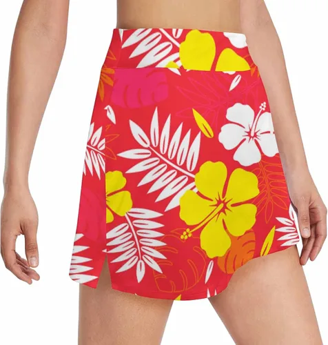 Vista 2 de InterestPrint Falda atlética de golf y tenis para mujer con bolsillos para tenis y correr