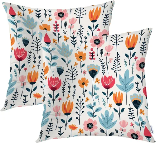 Vista 38 de Batmerry Autumn Forest Throw Pillow Covers, Yellow Orange Foliage in Fall Park Decorative Pillow Covers Digital Printing Blended for Couch Sofa Bed