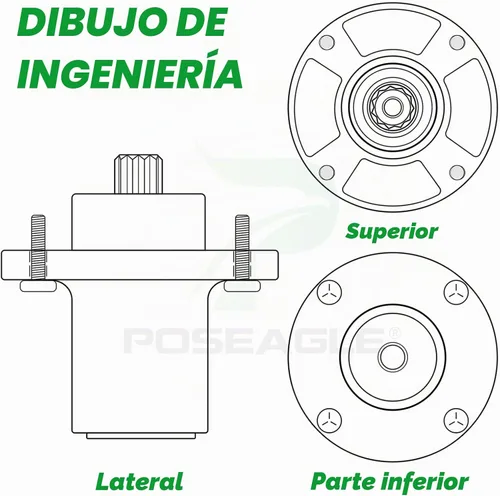 Vista 7 de 607418 Conjunto de husillo para cubierta Hustler Fastrak 54