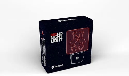Vista 6 de Spectra479 - Luz nocturna LED roja tenue para dormitorios y baños [paquete de 2] - BioRhythm Safe - (Teddy Bear)