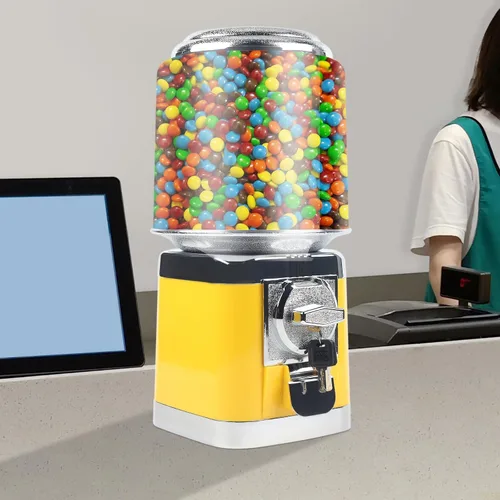 Vista 7 de Máquina expendedora de chicles y caramelos, máquina dispensadora de dulces comercial, máquina automática de chicles y caramelos de goma de mascar