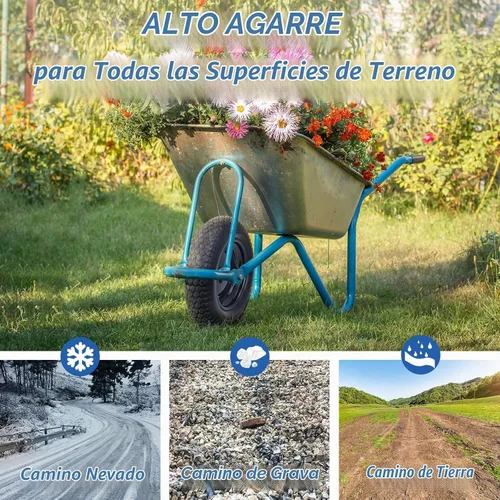Vista 6 de GICOOL Neumático de carretilla de 14.5", apto para 4.00/4.80-8, neumático sólido sin pinchazos de 3.50-8" y rueda con orificio de eje de 5/8", cubo