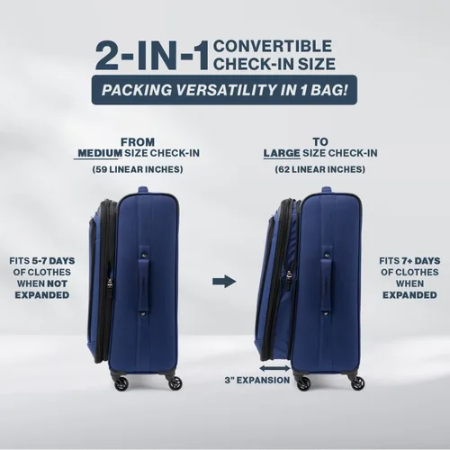 Vista 2 de Travelpro Juego de pista suave, Azul, Juego de pista suave