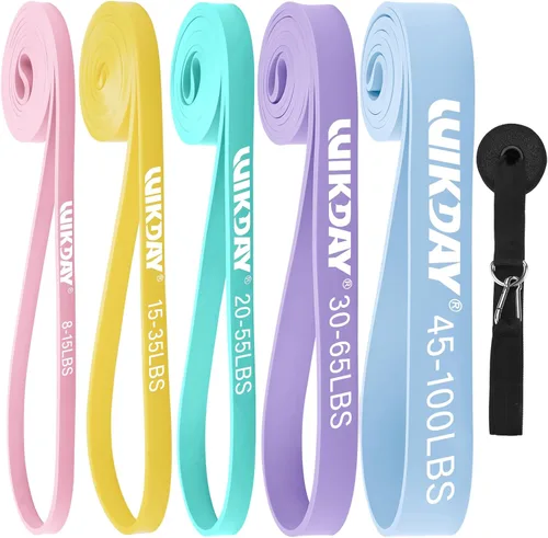 Vista 13 de WIKDAY Resistance Bands, Pull Up Bands, Workout Bands for Exercise, Thick Heavy Resistance Band Set with Door Anchor, Elastic Bands for Body