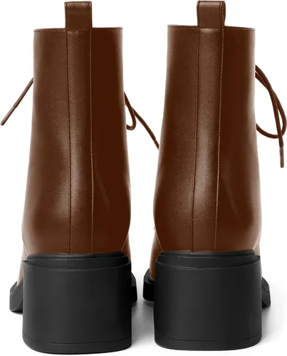 Vista 129 de ROSERWISH Botas altas de tacón bajo y grueso para mujer, con cordones, cómodas, modernas, con puntera redonda, de 2.5 pulgadas