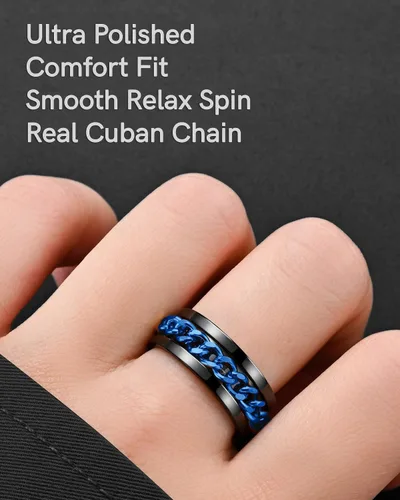 Vista 16 de King Ring 8mm Spinner Ring – Fidget Ring for Men & Women – Designed in USA