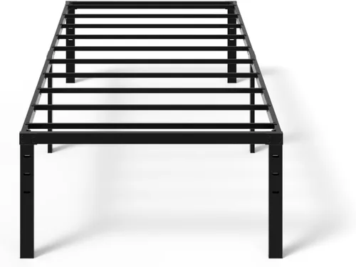 Vista 9 de VINGLI Marco de cama individual de 16 pulgadas, plataforma de metal resistente, no necesita somier, soporte de listones de acero resistente, fácil