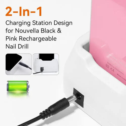 Vista 3 de Makartt Adaptador de Cargador de Energía Original para Lima de Uñas Nouvella, Suministro de Batería 12V 1.5A AC-DC para Lima Eléctrica Recargable